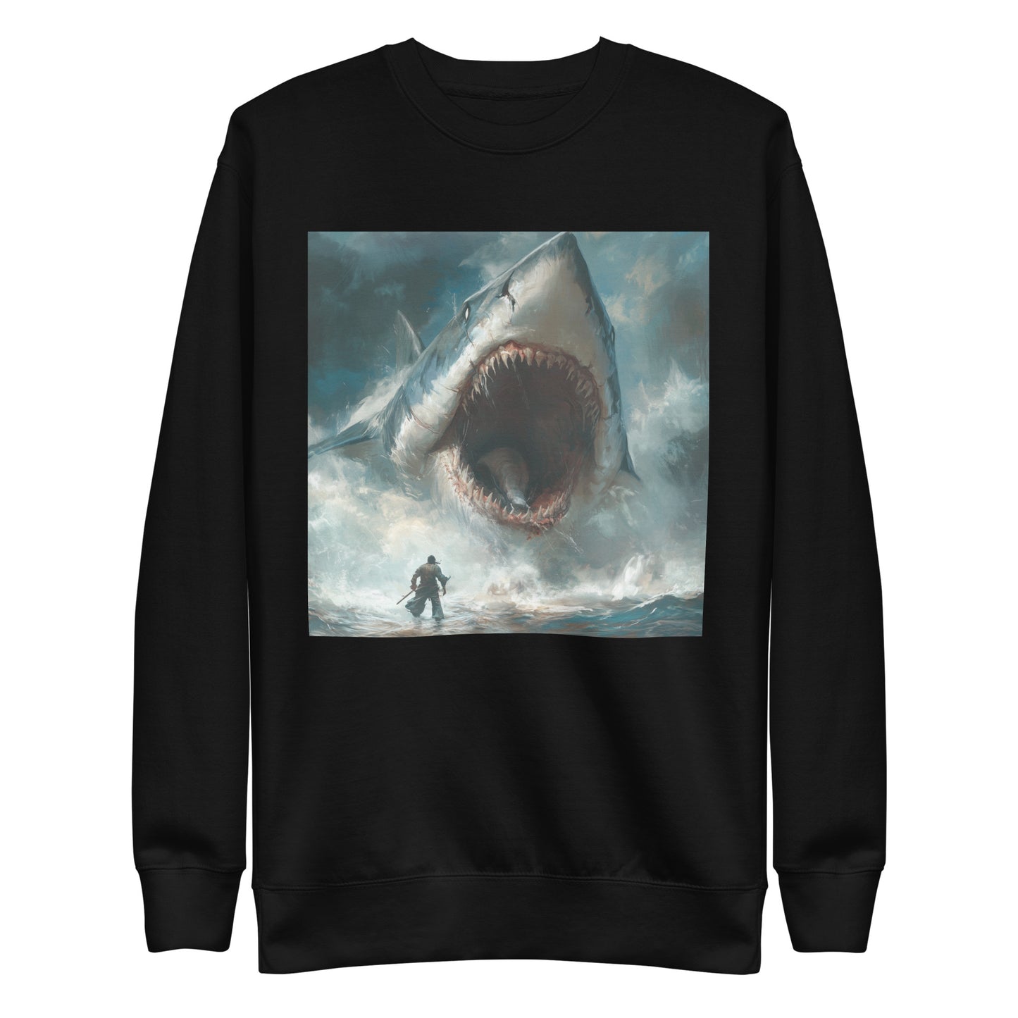 Giant Great White Shark vs. Warrior Sweatshirt